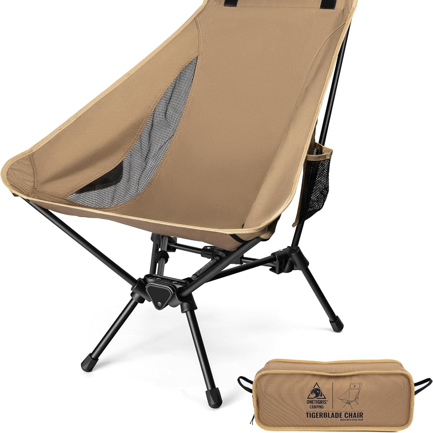 High Back Camping Chair with Removable Headrest