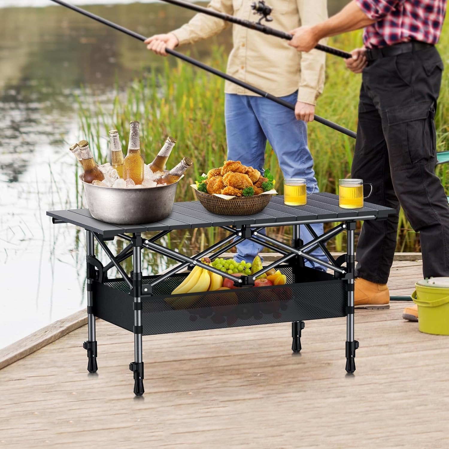 Roll Top Camping Table 3ft with Storage Net and Carry Bag: image 3