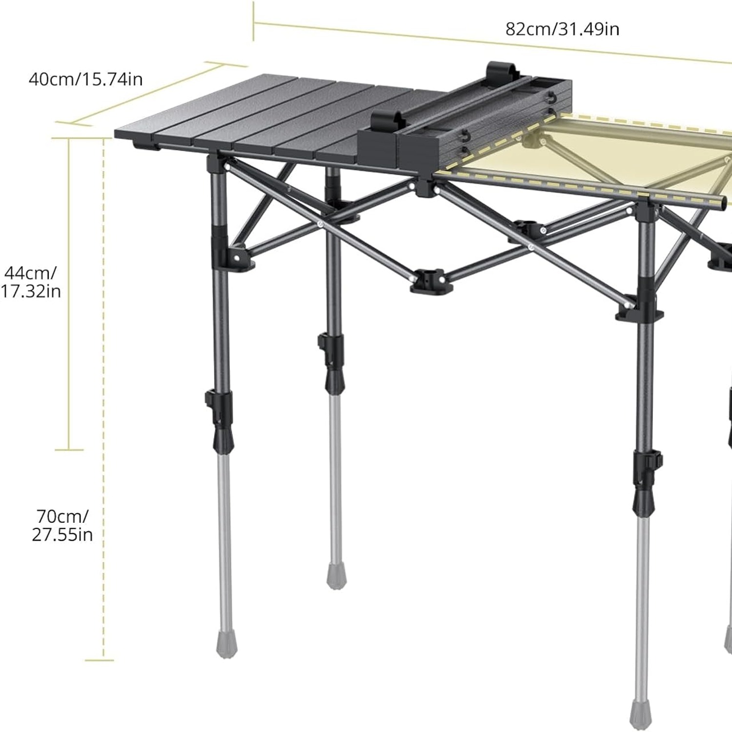 Roll Top Camping Table 3ft with Storage Net and Carry Bag: image 4