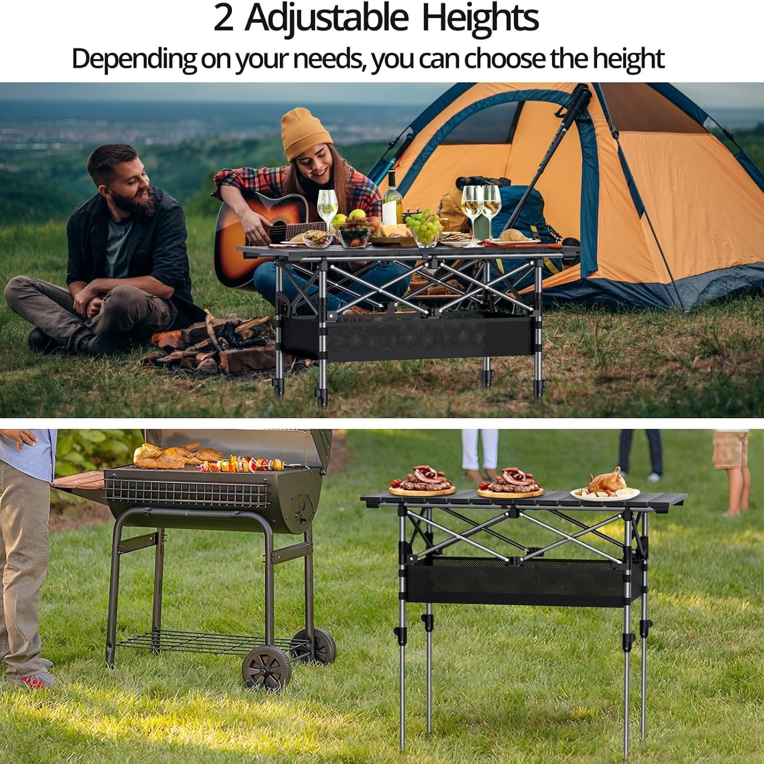 Roll Top Camping Table 3ft with Storage Net and Carry Bag: image 5