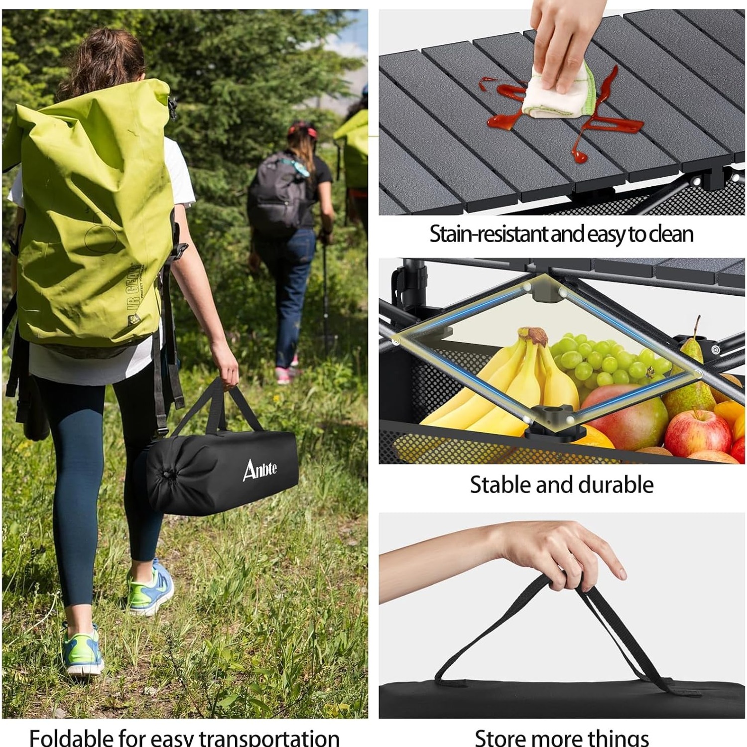 Roll Top Camping Table 3ft with Storage Net and Carry Bag: image 6
