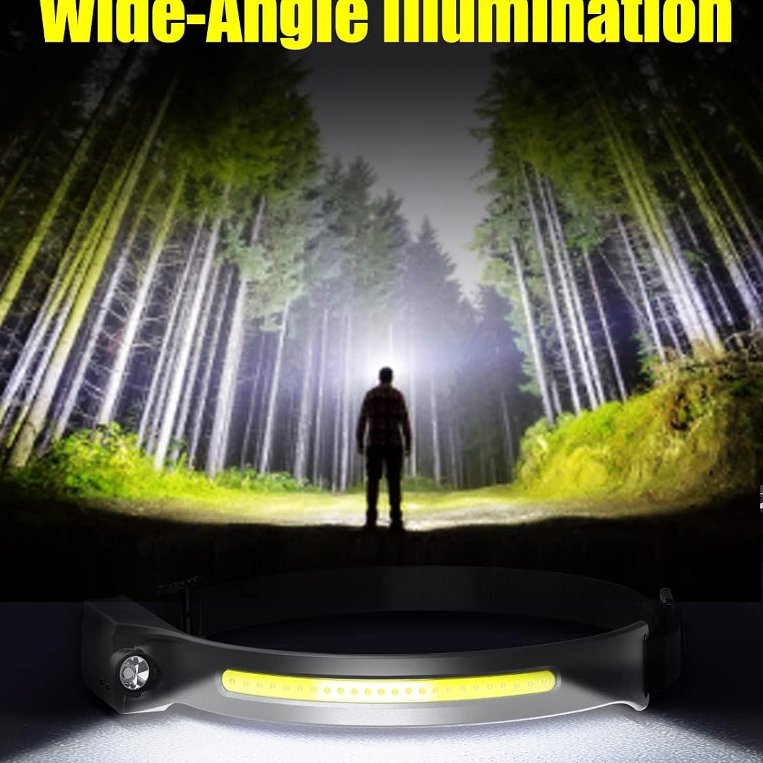 Rechargeable LED Headlamp 2 Pack with Motion Sensor