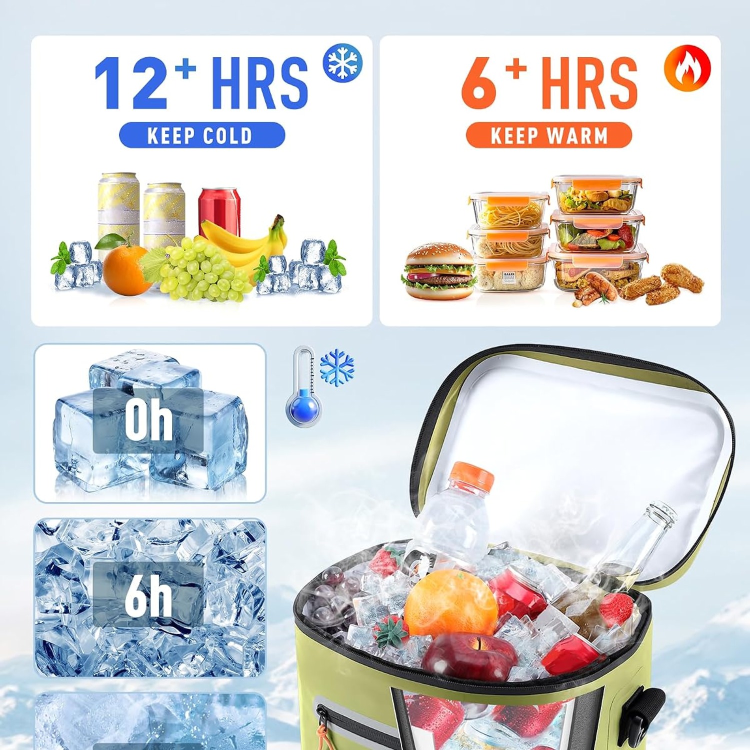 Soft Sided Cooler Bag 14L Insulated Leak-Proof Camping Cooler: image 3