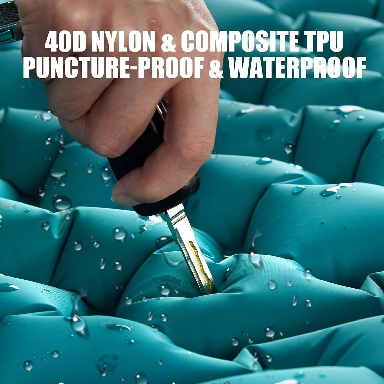 Extra Thick Inflatable Camping Sleeping Pad with Built-In Foot Pump and Pillow: image 5