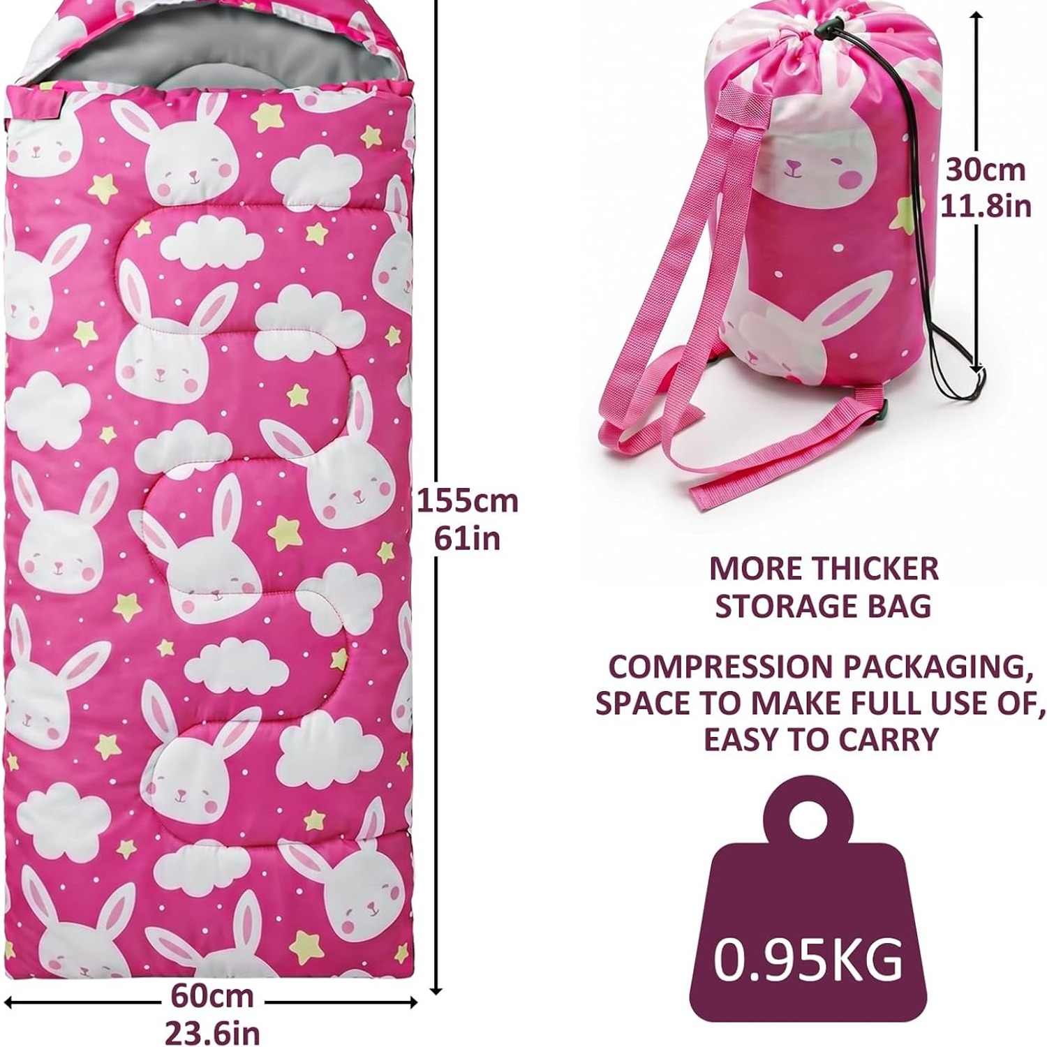 Kids Camping Sleeping Bag with Carry Sack: image 5