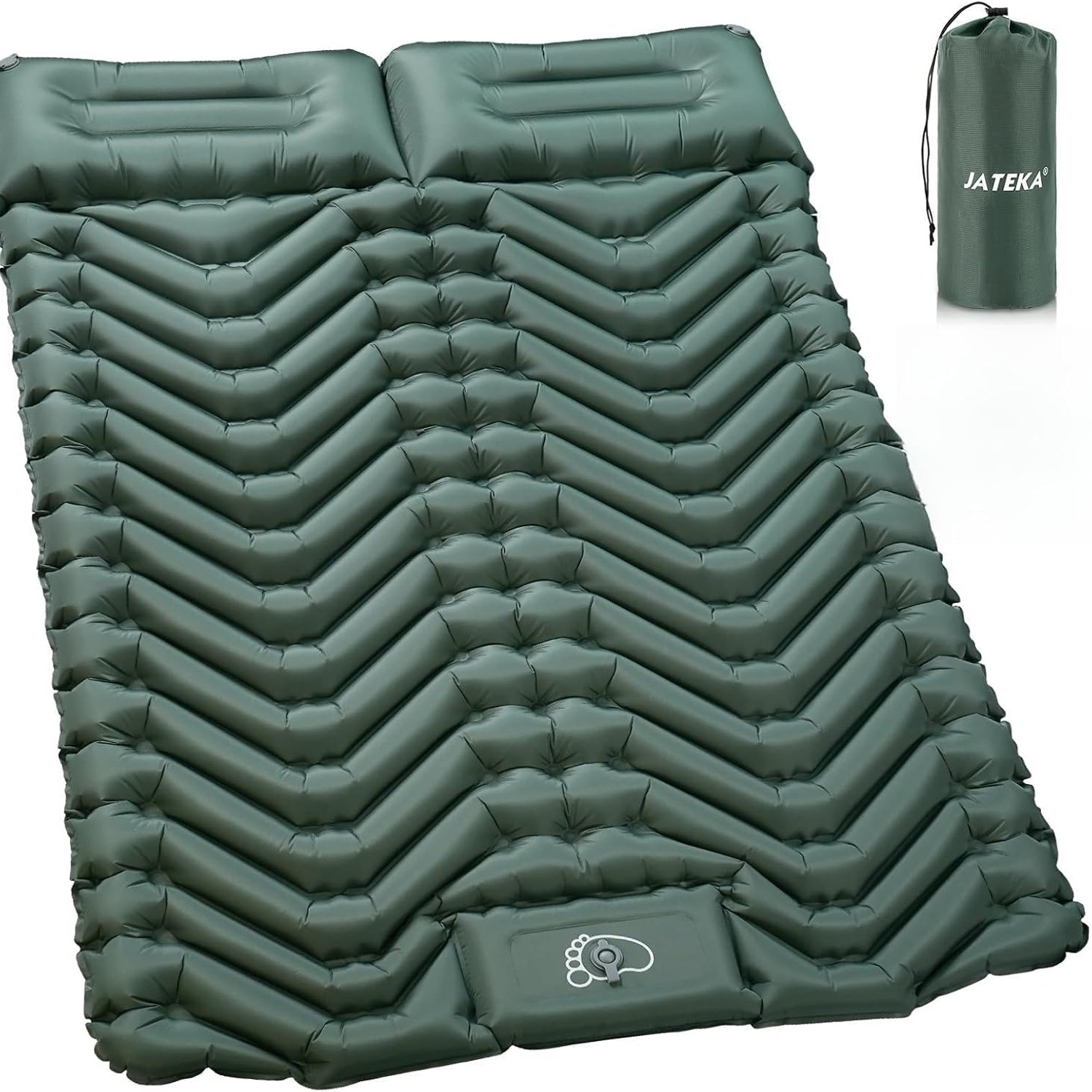 Self Inflating Sleeping Mat with Built-In Foot Pump and Pillow